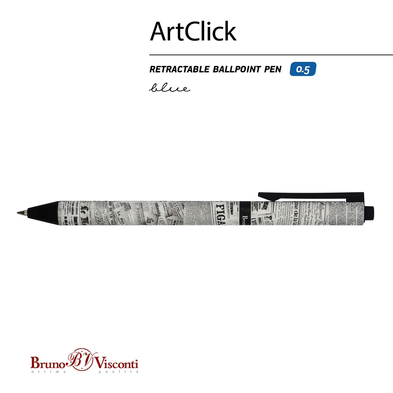 Bruno Visconti ручка шариковая ArtClick 0.5 мм 20-0281/21 Газета цвет чернил: синий Фото 5.