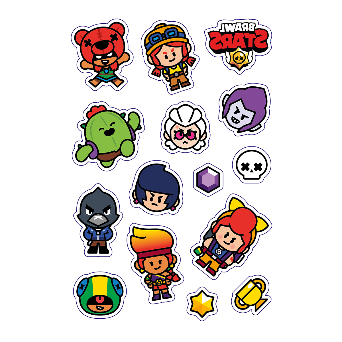 Premiere Publishing Переводные тату Brawl Stars 14 х 21 см NA0016 Белль Фото 3.