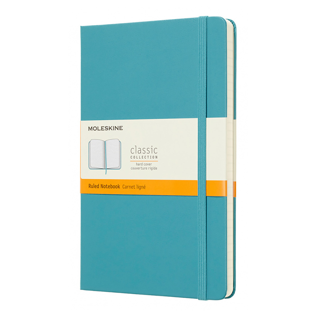 Moleskine Блокнот CLASSIC Large линейка ( 130 х 210 мм) 120 л. линия Голубой Фото 1.