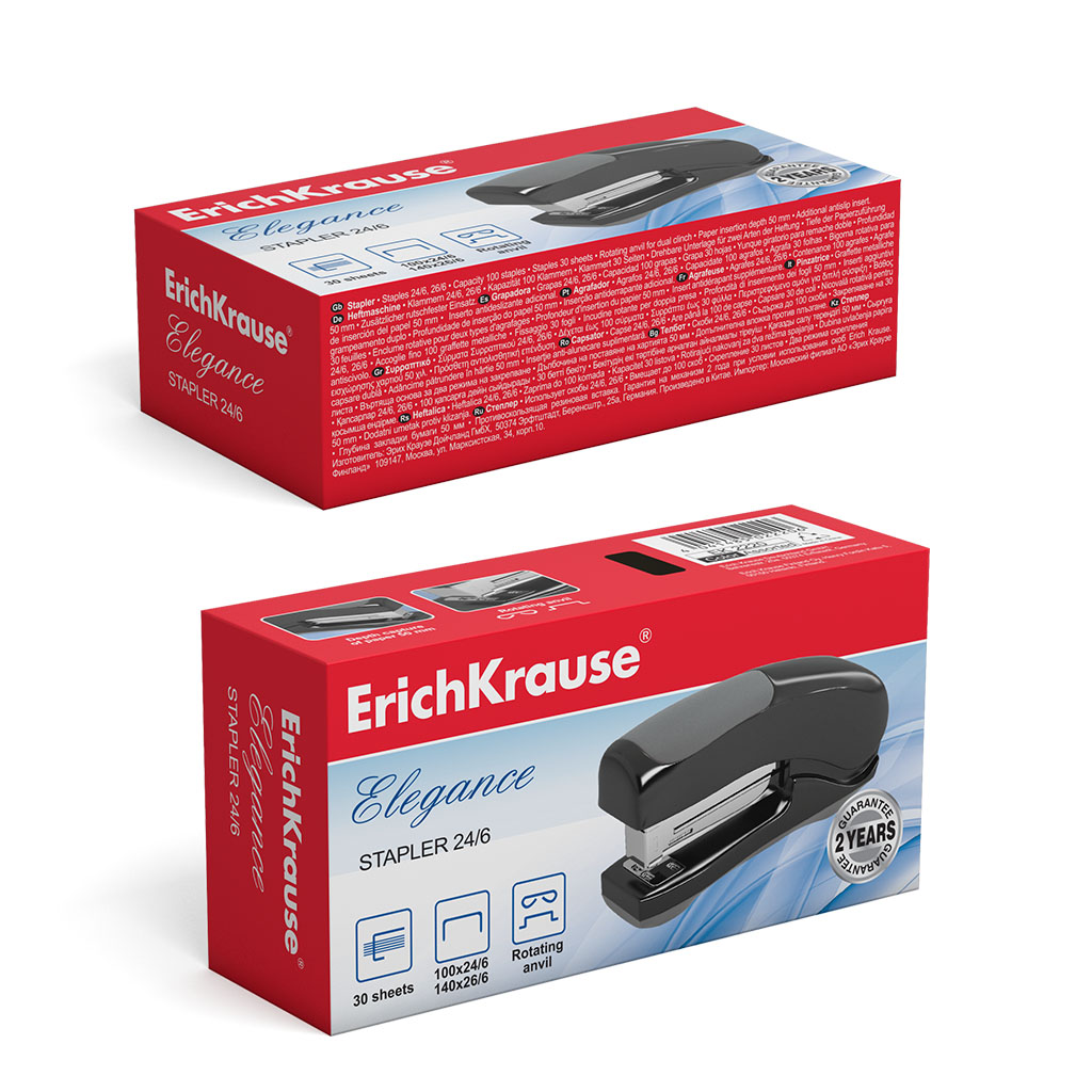 ErichKrause Степлер Elegance Up-right № 24/6 до 30 листов ассорти 2220 Фото 4.