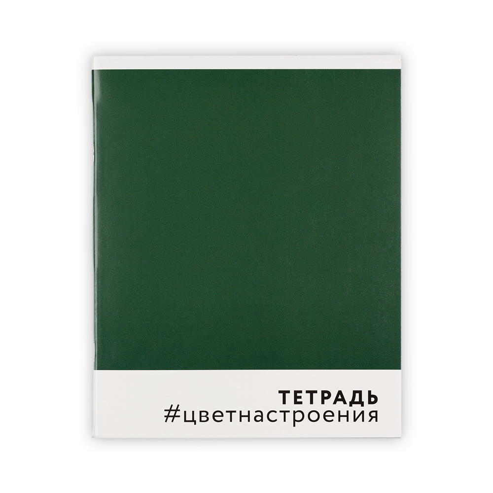 STILSY TCS 054803 Тетрадь Цвет настроения A5 48 л. на скобе 60 г/кв.м , белизна 90 % клетка 10 темно-зеленый Фото 1.