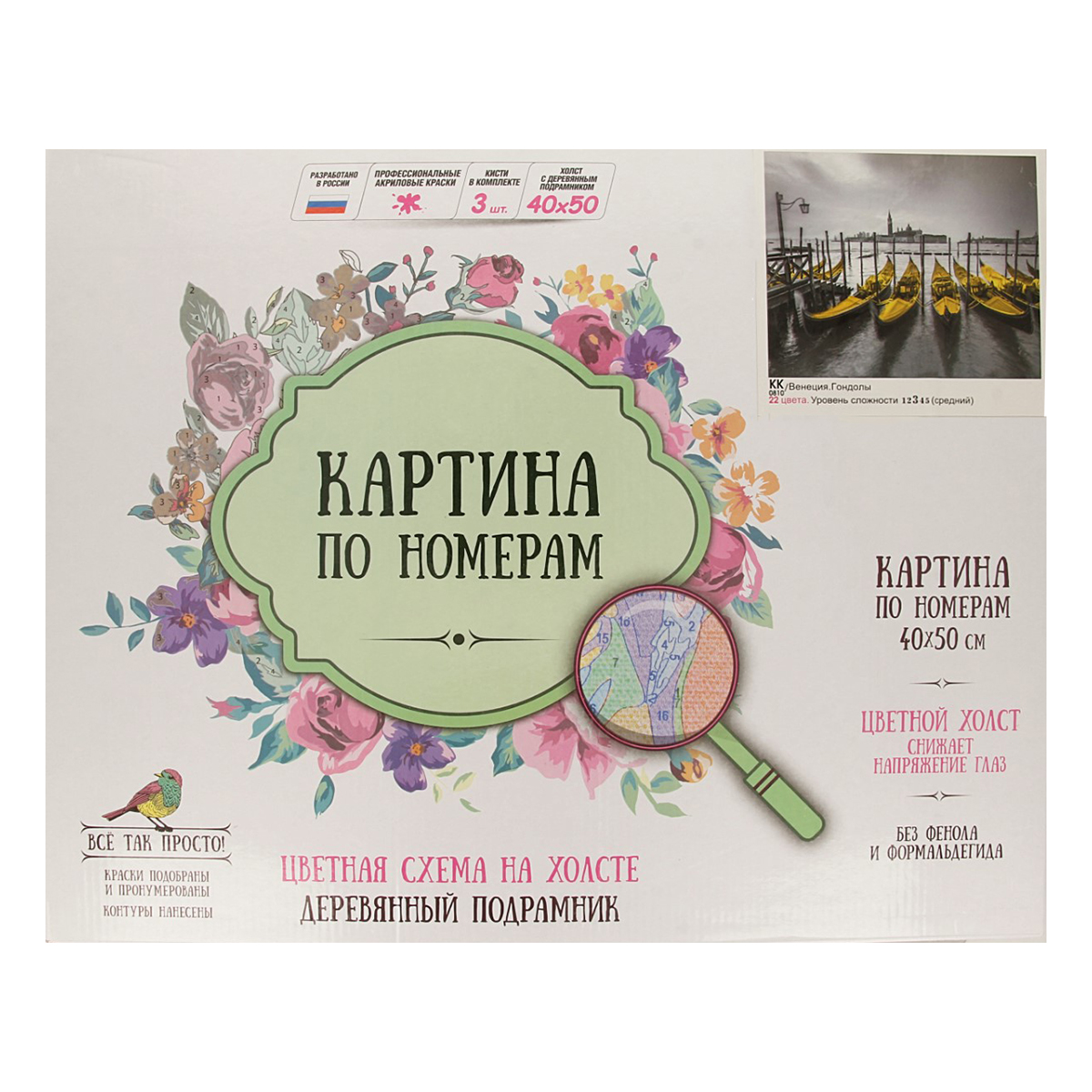 Molly Картина по номерам №2 40 х 50 см Венеция. Гондолы HR0417/KK0810/KH0930 Фото 2.