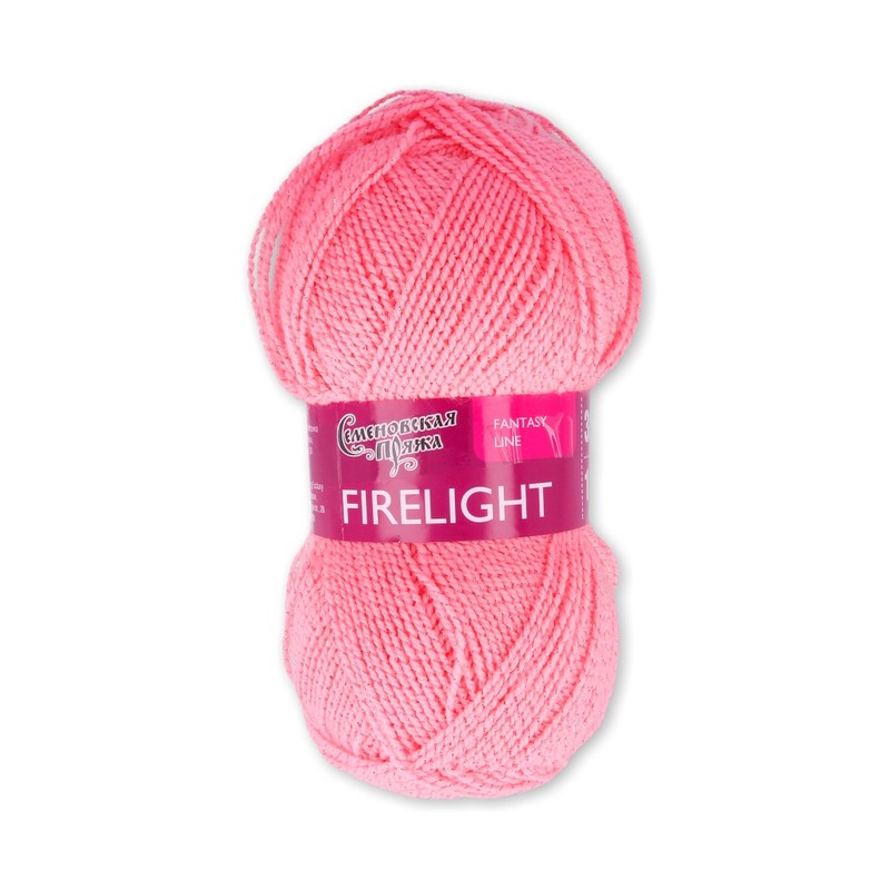 Пряжа Семеновская МШФ _FireLight (Костер) 93% акрил, 7% метанит 100 г 394 м 0079 ; яр.розовый Фото 1.