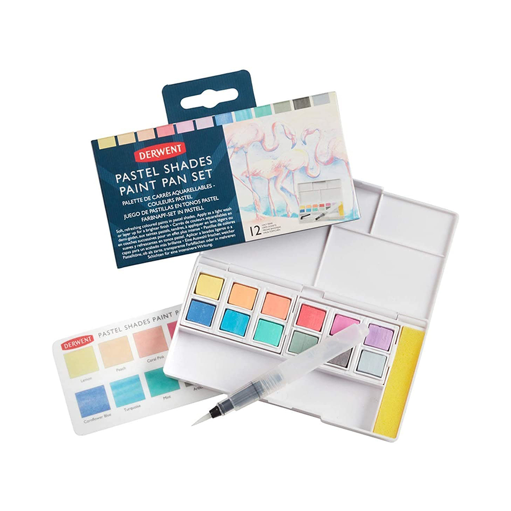Краска акварель Derwent Набор красок Pastel Shades в пластиковой упаковке 12 цв. 2305865 пастельные цвета Фото 3.