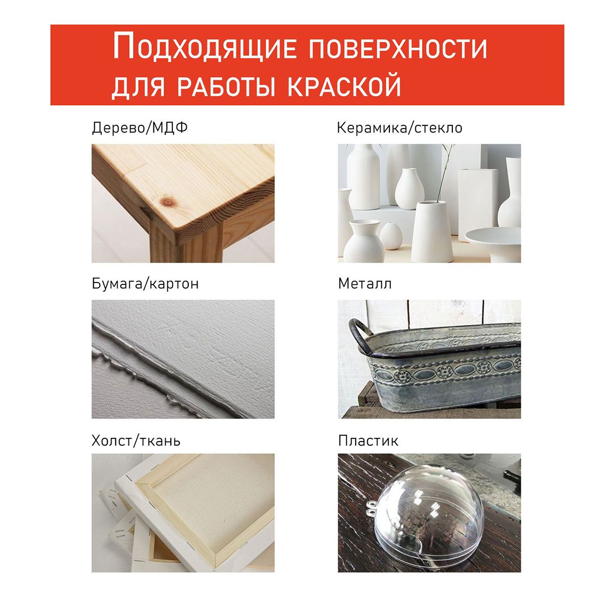 Краска акриловая ТАИР матовые Акрил-Хобби 100 мл 0301032 Красный светлый Фото 6.