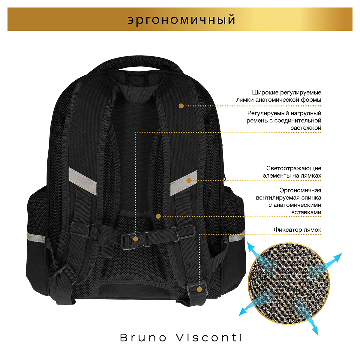 Bruno Visconti Рюкзак-облегченная капсула ПАНДЫ МИЛАШКИ 43 х 32 х 13 см 12-001-189/01 Фото 3.