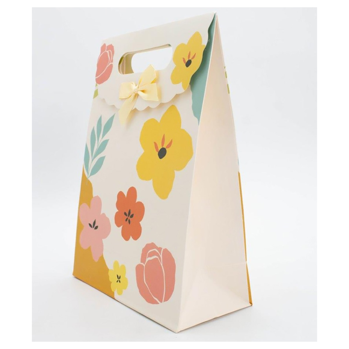 ILIKEGIFT Пакет подарочный 18 х 24 х 15 см Big flowers, yellow 94P-1467-M-3-03 Фото 2.