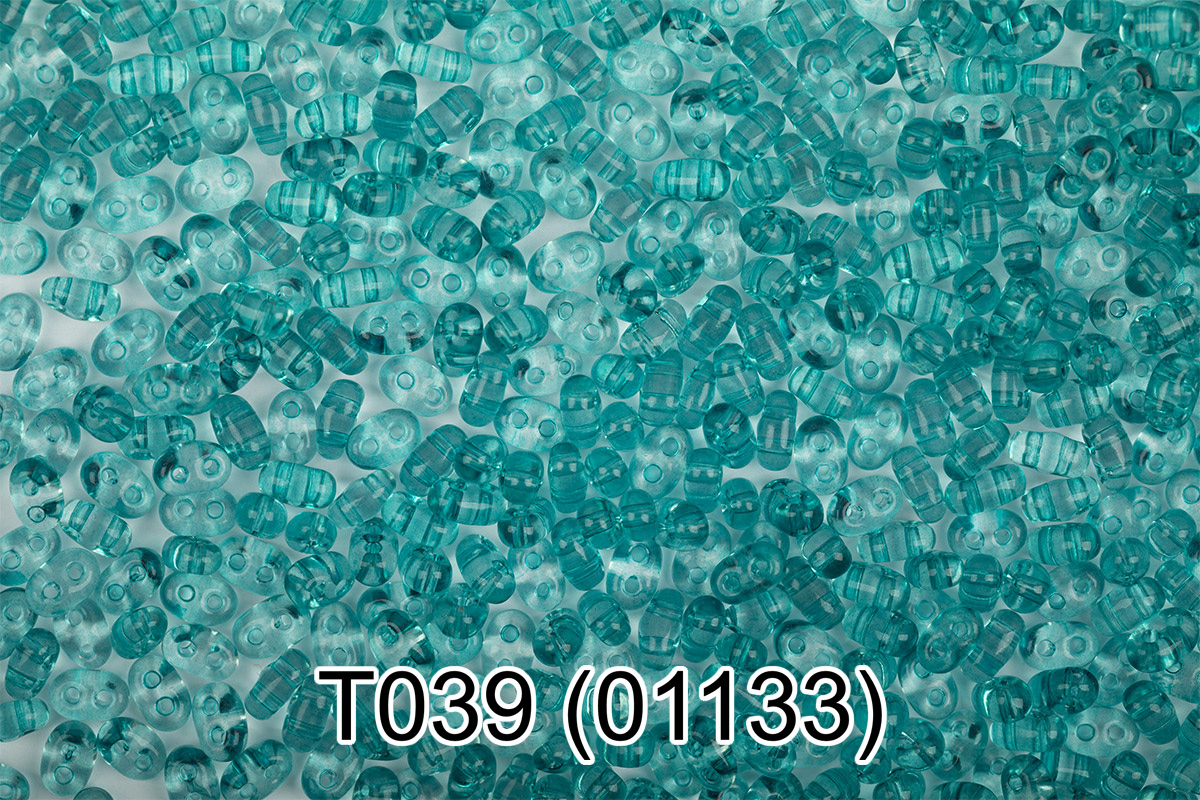 Бисер Чехия GAMMA TWIN 3 321-96001 2.5 x 5 мм 50 г 1-й сорт T039 т.голубой ( 01133 ) Фото 1.