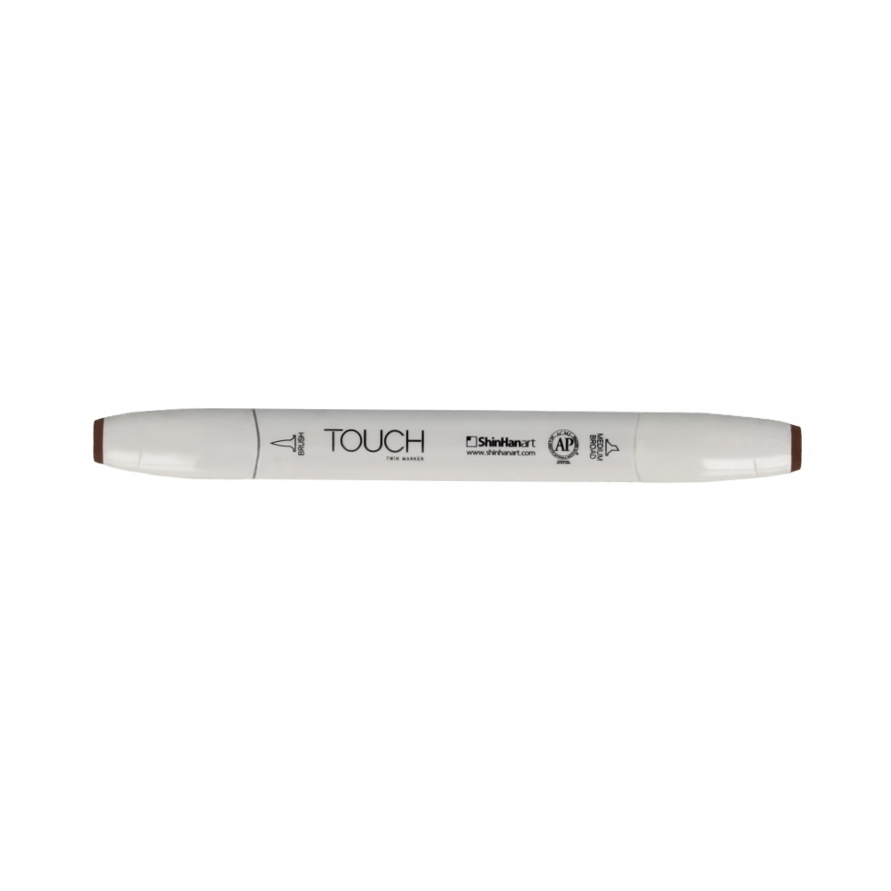 TOUCH TWIN BRUSH Маркер 1-8 мм кисть/перо скошенное 1210102 темно-коричневый BR102 Фото 1.