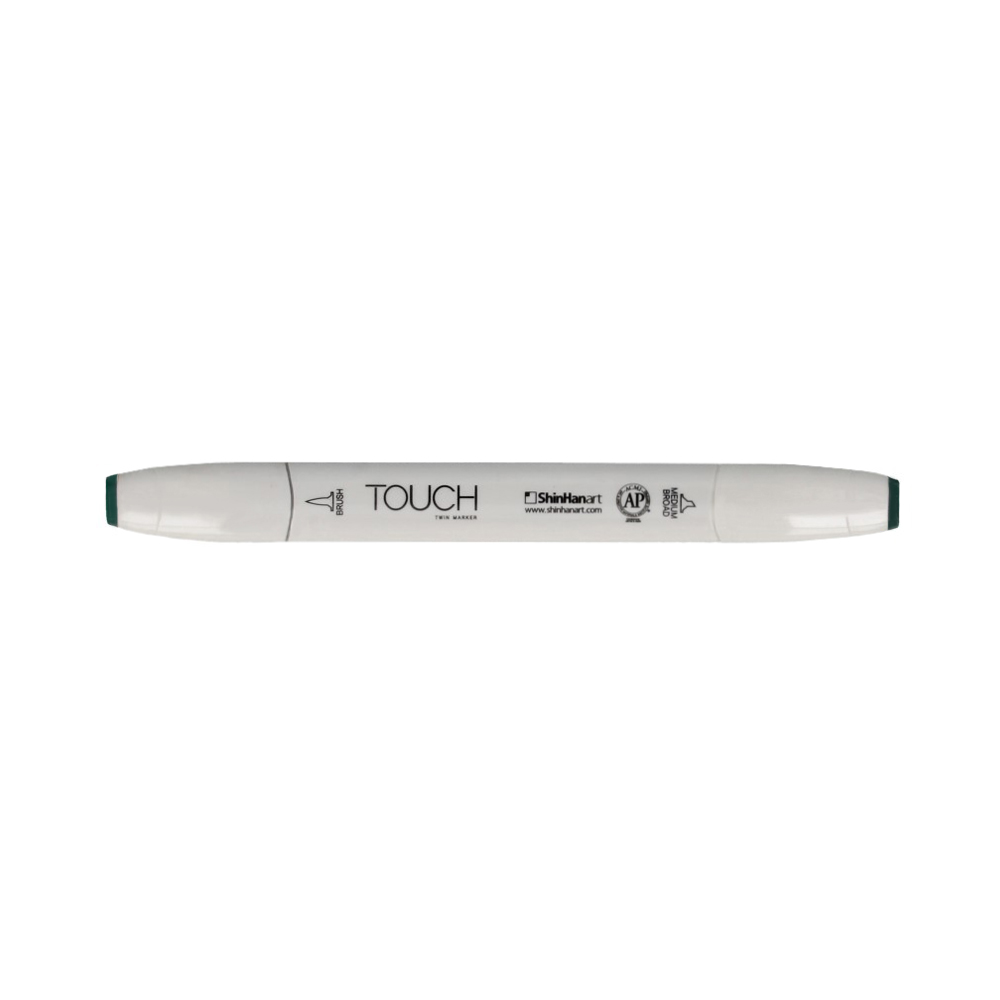 TOUCH TWIN BRUSH Маркер 1-8 мм кисть/перо скошенное 1210054 изумрудный зеленый G54 Фото 1.