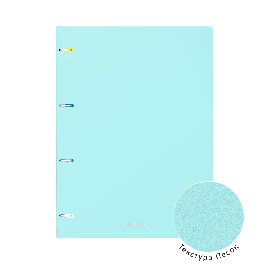 ErichKrause 53703 Тетрадь общая с пластиковой обложкой Pastel Mint A4 210х297 мм 80 л. на кольцах 60 г/кв.м клетка Фото 4.