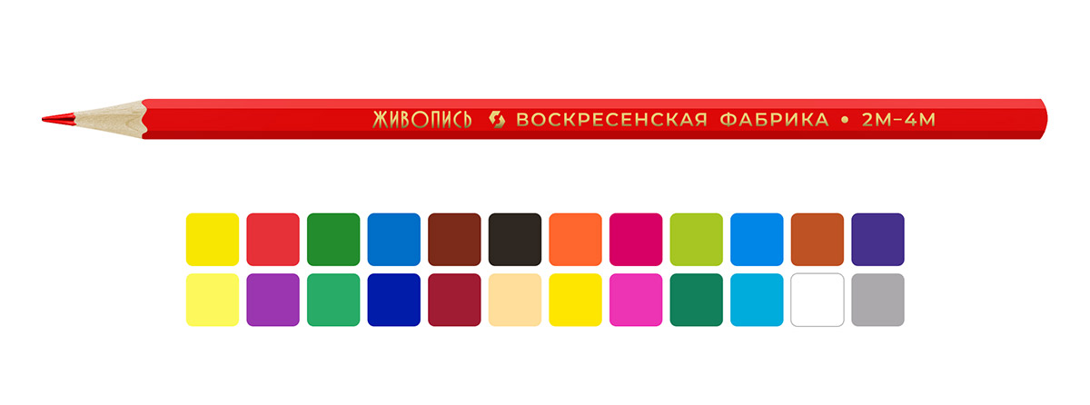 ВКФ Живопись Набор цветных карандашей JIV-CPM-1024 заточенный 24 цв. в металлической коробке Фото 2.
