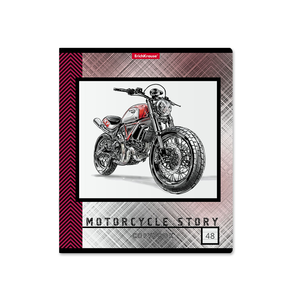 ErichKrause 49644 Тетрадь общая Motorcycle Story A5+ 170х203 мм 48 л. на скрепке 60 г/кв.м линия Фото 7.