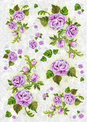 Love2art бумага рисовая IRP 32 x 45 см 0041 Сиреневые розы Фото 1.
