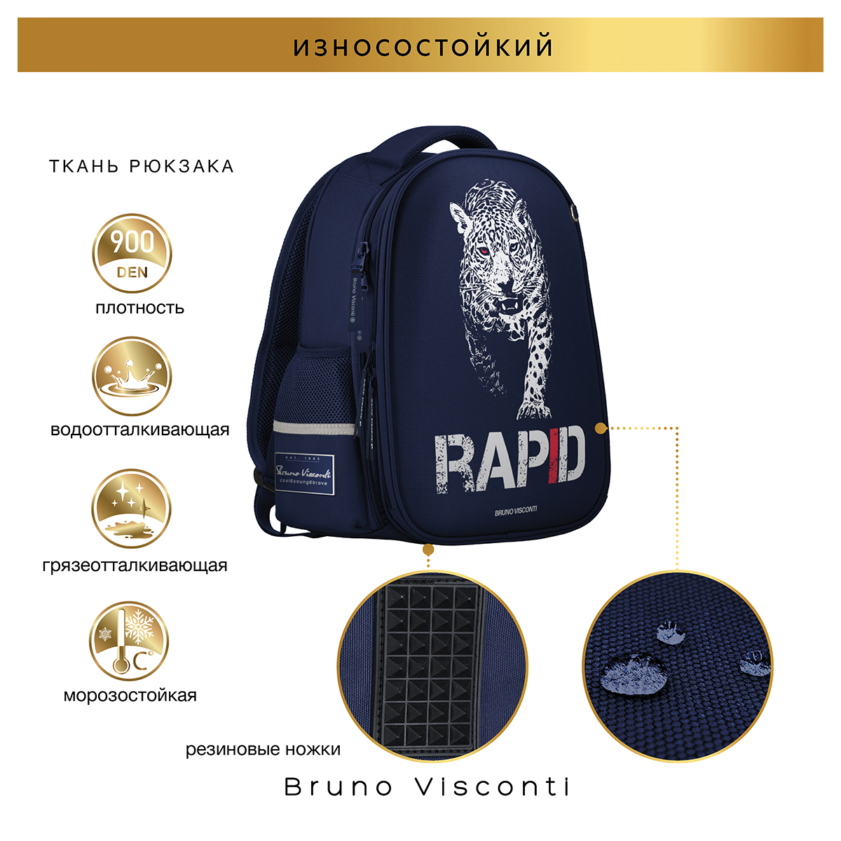 Bruno Visconti Рюкзак-облегченная капсула RAPID.ЛЕОПАРД 43 х 32 х 13 см 12-001-164/02 Фото 12.
