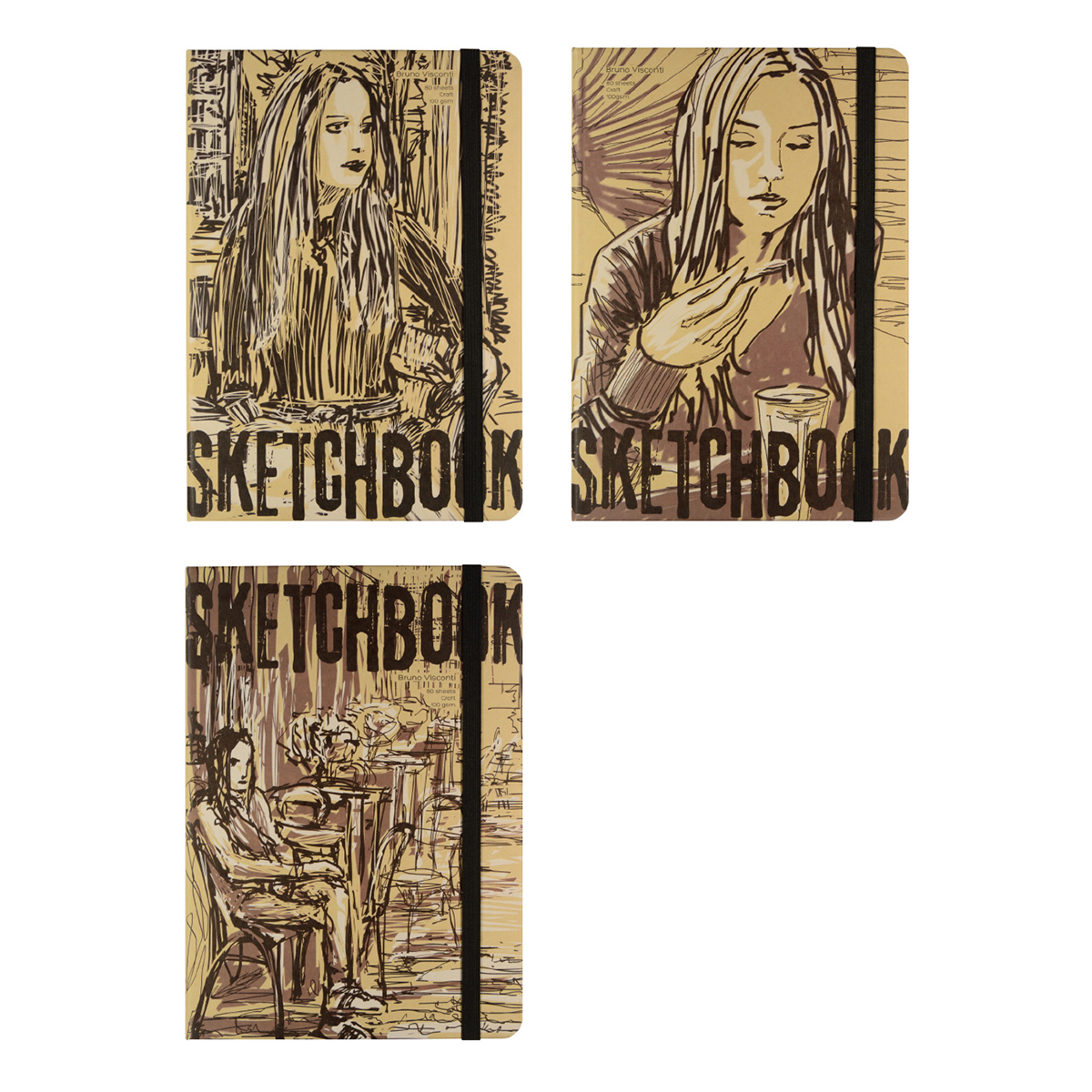 Bruno Visconti 1-513/01 Sketchbook Bv 100 г/м2 25 х 17.8 см сшивка 80 л. Фото 2.