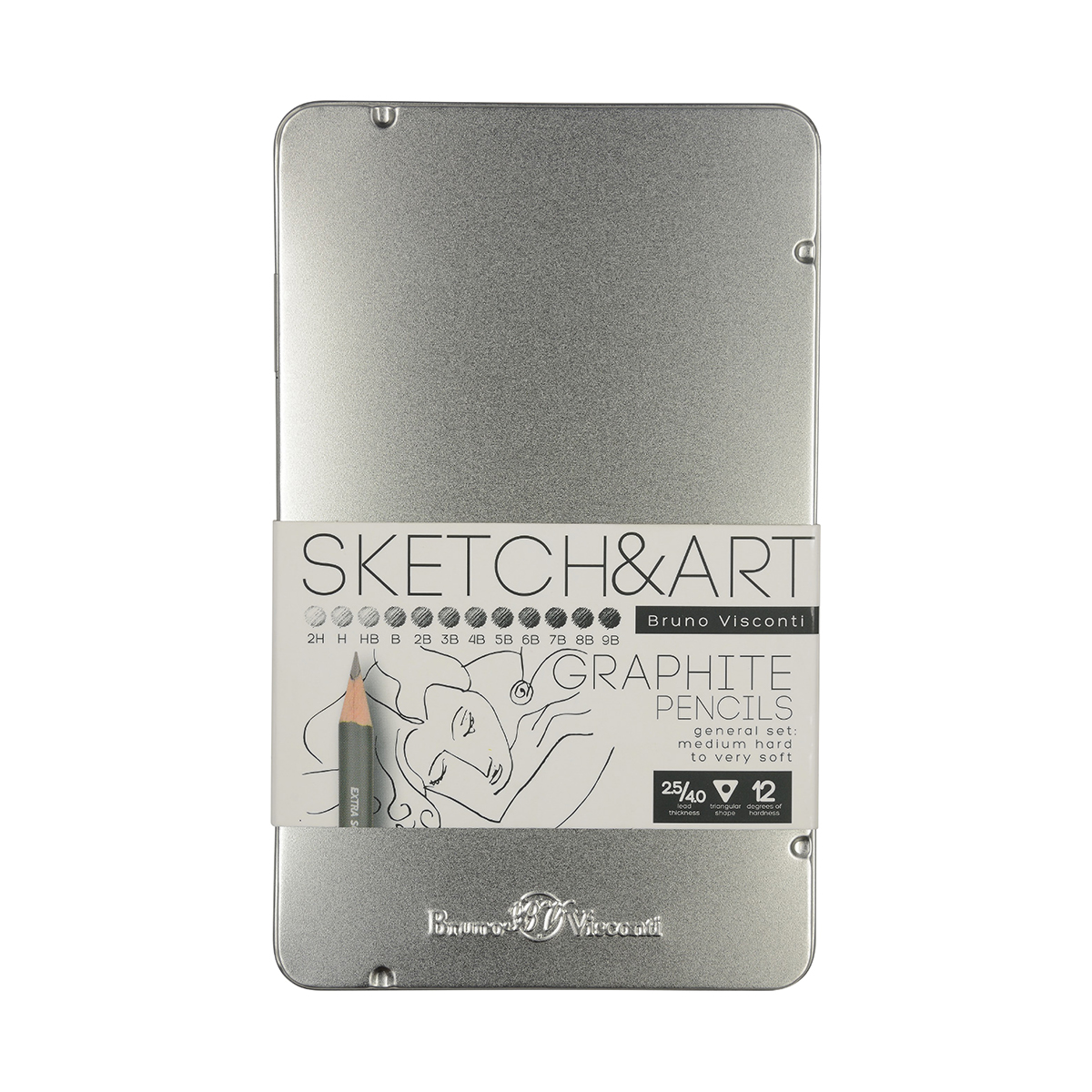 Bruno Visconti Набор чернографитных карандашей SKETCH&ART заточенный 12 шт. ассорти 21-0009 Фото 1.