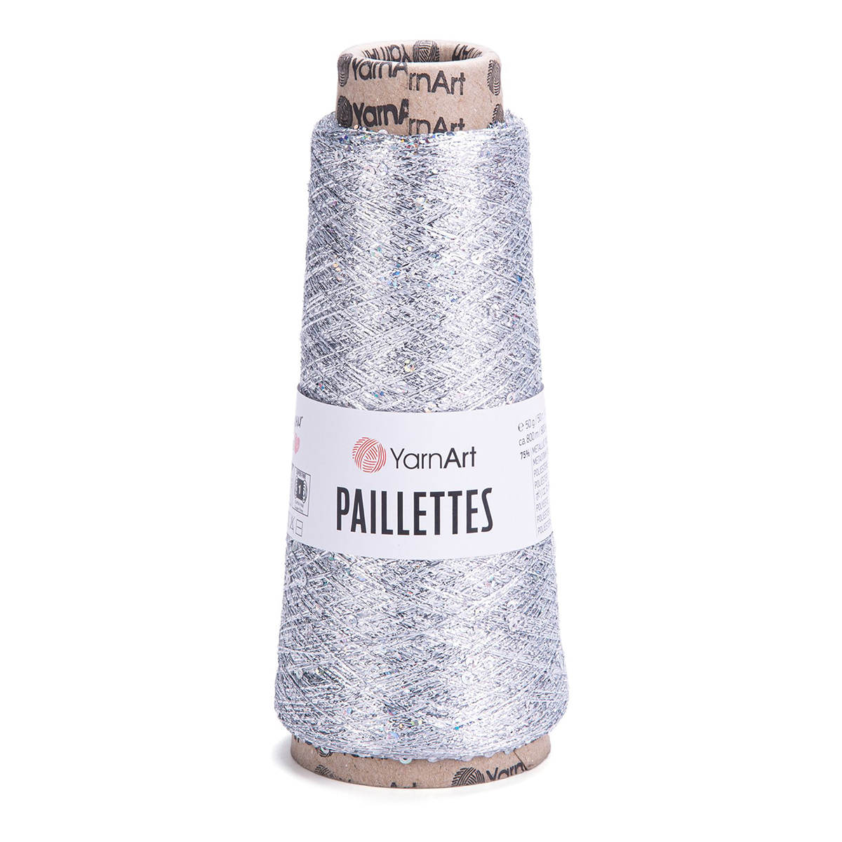 Пряжа YarnArt PAILLETTES 75% металлизированный полиэстер, 25% пайетки 50 г 800 м Фото 1.