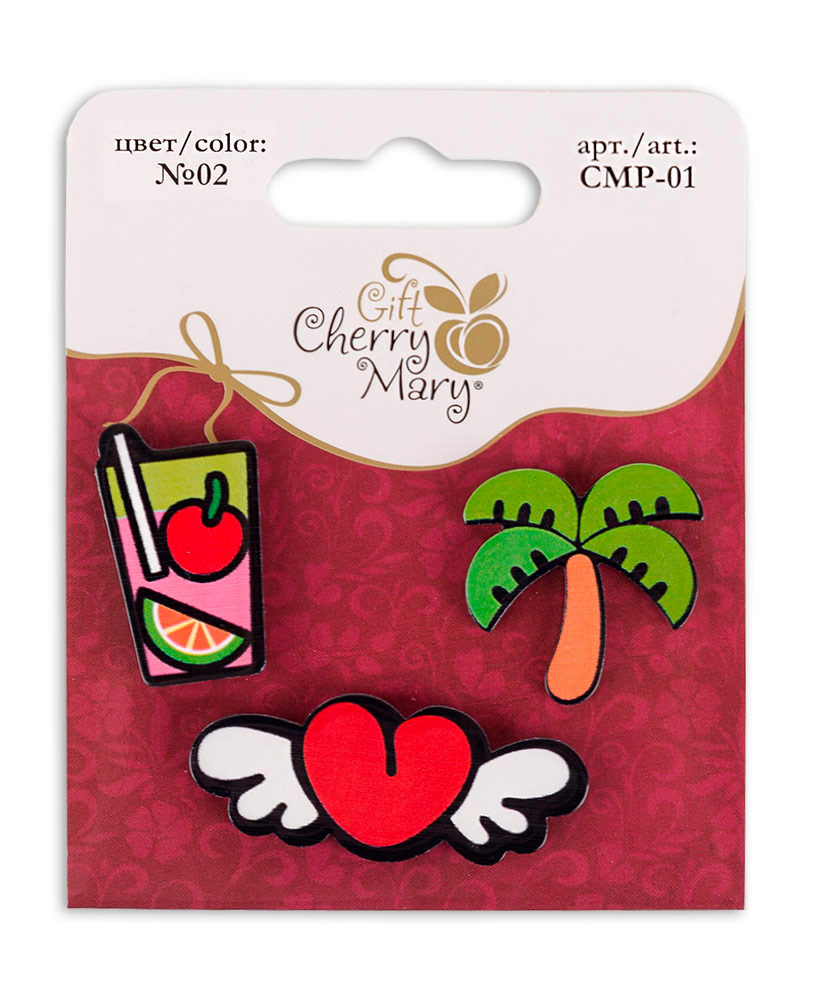 CHERRY MARY CMP-01 Набор значков 3 шт №02 ассорти Фото 1.