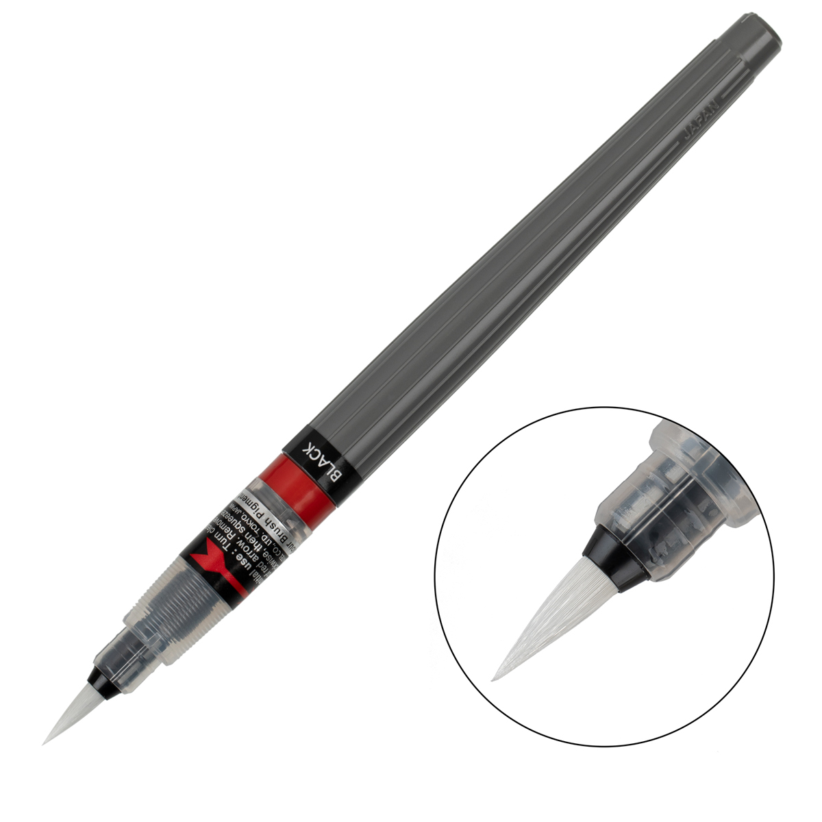 Pentel Кисть с краской Colour Brush Pigment 1-10 мм кисть XGFP-101X черный Фото 4.