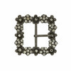 Пряжка со стразами GB 1590 Micron 47 x 47 мм №06 черный никель (серый) Фото 1.