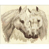 Набор для вышивания PANNA J-1066 Пара белых лошадей 43.5 х 36.5 см Фото 2.