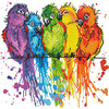 Кристальная (алмазная) мозаика  ФРЕЯ ALV-105 Цветные попугайчики 40 х 40 см Фото 1.