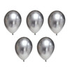 BOOMZEE BXMS-30 Набор воздушных шаров 30 см 5 шт. 06_хром металлик серебряный Фото 1.