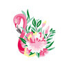 ФРЕЯ PWCL-004 Раскраска на футболке Фламинго в цветах . Фото 3.