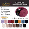 Пряжа ALPINA ICE DROPS 58% альпака, 14% шерсть, 28% полиамид 50 г 150 м №01 молочный Фото 4.