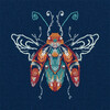 Набор для вышивания PANNA J-7228 Фантазийные жуки. Бирюза и пламя 12.5 х 13 см Фото 1.