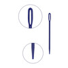 Иглы для шитья ручные Gamma N-009 для вязаных изделий в блистере 2 шт. синие Фото 4.