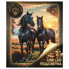 Molly LHR0033 Картина по номерам с подсветкой 40 х 50 см Пара лошадей на закате Фото 2.
