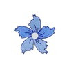 Gamma Термоаппликация №68 №1492D цветок синий 4х4 см Фото 1.