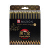 Sakura Набор капиллярных ручек Pigma Micron old Limited Edition 12 шт. POXSDKB12YOS ассорти 003-12,brush,PN черный Фото 1.