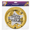 BOOMZEE TRL-12 Тарелки бумажные Круглые d 23 см 6 шт. 02_Happy birthday под золото Фото 2.
