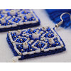 Klart набор для вышивания 10-509 Серьги квадратные. Синий орнамент 4.5 х 4.5 см Фото 3.