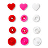 Кнопка PRYM 393031 PL Color Snaps Сердце пластик d 12.4 мм 30 шт. красный/белый/розовый Фото 2.