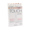 TOUCH TWIN BRUSH набор маркеров 1-8 мм 6 цв. кисть/перо скошенное 1200624 телесные тона В Фото 1.