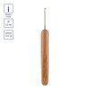 Для вязания Gamma RHB крючок с бамбуковой ручкой сталь бамбук d 2.0 мм 13.5 см в блистере . Фото 4.