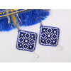 Klart набор для вышивания 10-509 Серьги квадратные. Синий орнамент 4.5 х 4.5 см Фото 4.