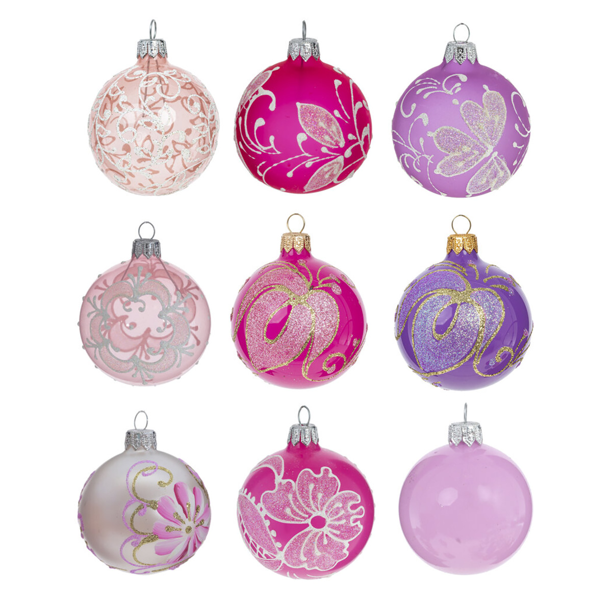 716252 Украшение новогоднее Шар 6 х 6 х 7 см Розовый, Фиолетовый Фото 1.
