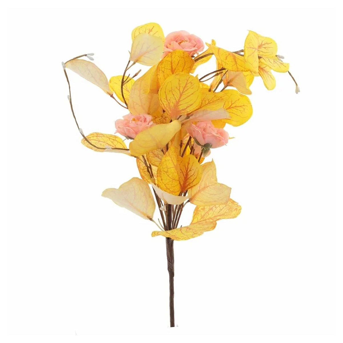 756347 Ваза с искусственными цветами 15 х 15 х 26 см Белый, Желтый Фото 4.