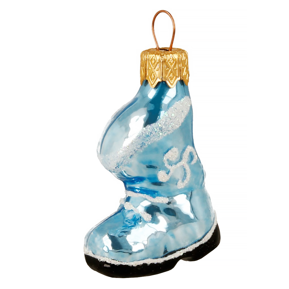 Коломеев Ёлочное украшение Сапожок 3 х 3 х 6 см голубой ФУ-194/3 Фото 1.