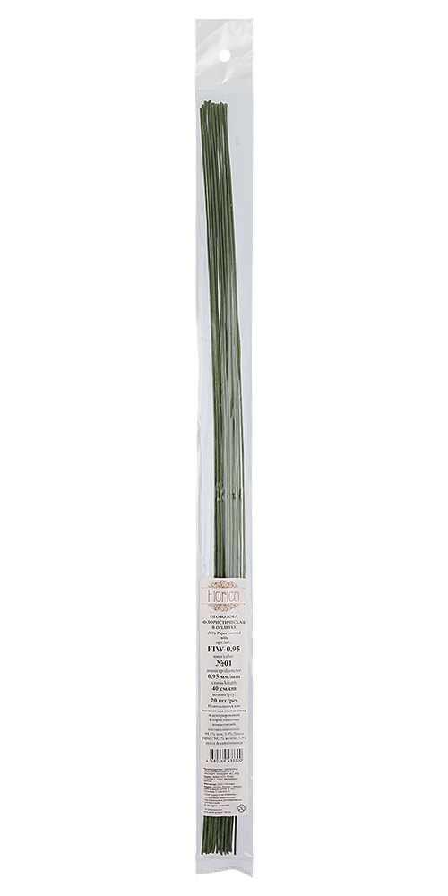 Blumentag / Fiorico FIW-0.95 Проволока флористическая в оплётке 0.95 мм 20 шт. 40 см №02 белый Фото 2.