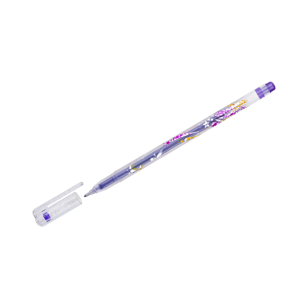 CROWN Ручка гелевая Glitter Metal Jell MTJ-500GLS(D) 1 мм MTJ-500GLS(D) фиолетовый с блестками Фото 1.
