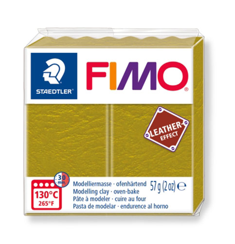 FIMO Leather-Effect полимерная глина 57 г 8010-519 оливковый Фото 1.
