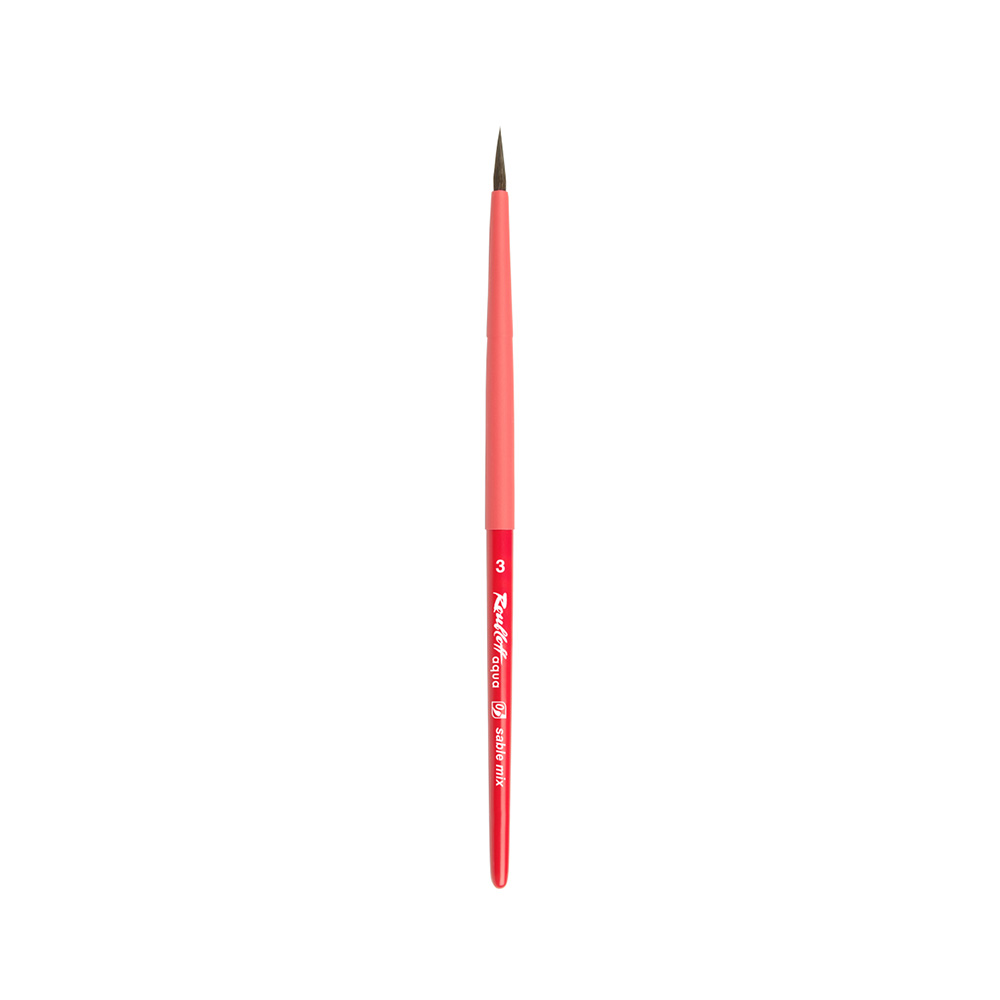 Кисть смешанная Roubloff AqL1-03,05rT Aqua Red round соболь-микс круглая короткая ручка красная короткая ручка soft-touch №03
