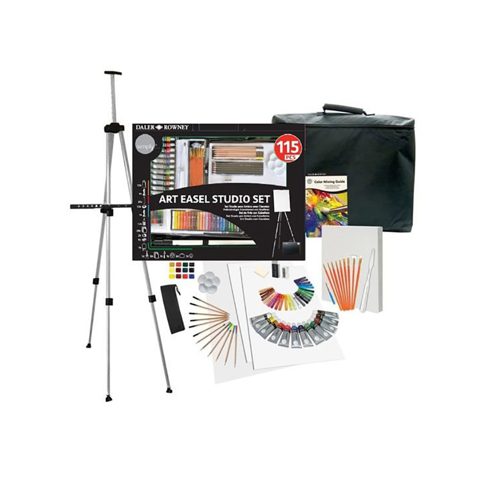 Daler Rowney Художественный набор SIMPLY Art Easel Studio Set с мольбертом ( в картонной упаковке ) 196500604 115 предметов Фото 2.