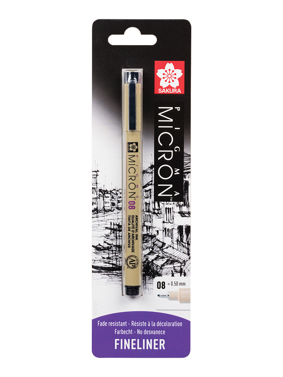 Sakura Ручка капиллярная Pigma Micron 0.5мм в блистере BLXSDK1C Черный Фото 1.